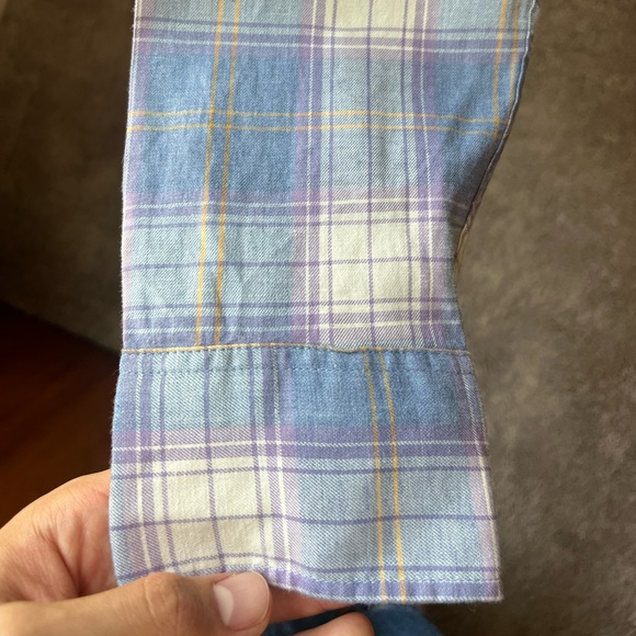 J Crew Linen Twill Slim Plaid Shirt - Picture 4 of 5